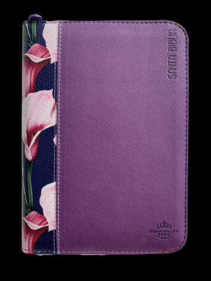 Biblia - RVR 1960 - PJR - Lila Diseño Flores