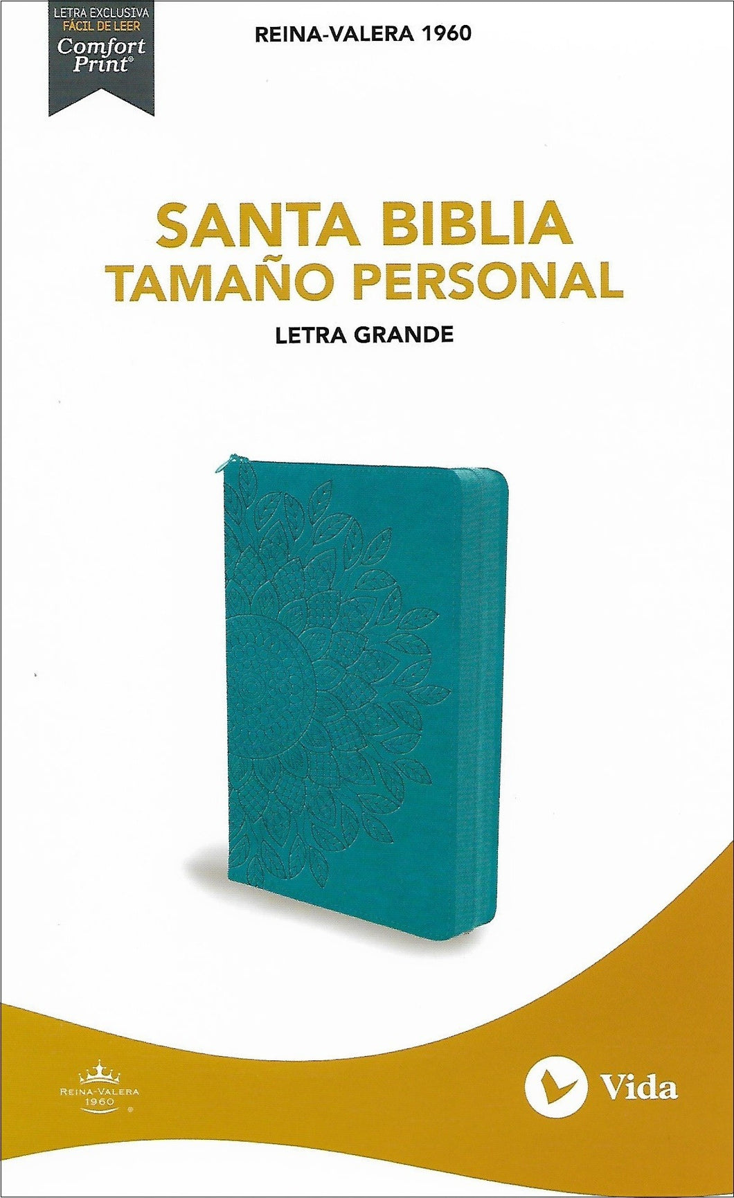 Biblia RVR60 Letra Grande Turquesa con cierre