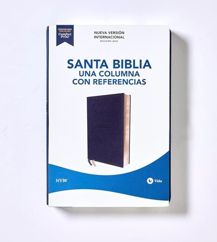 Biblia NVI, Revisión 2022, Una columna con referencias, Leathersoft, Navy