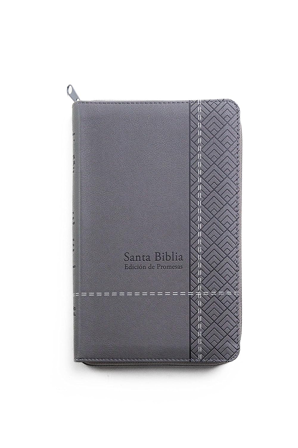 Biblia RVR60 Tamaño Manual -Gris Símil piel con índice y cierre