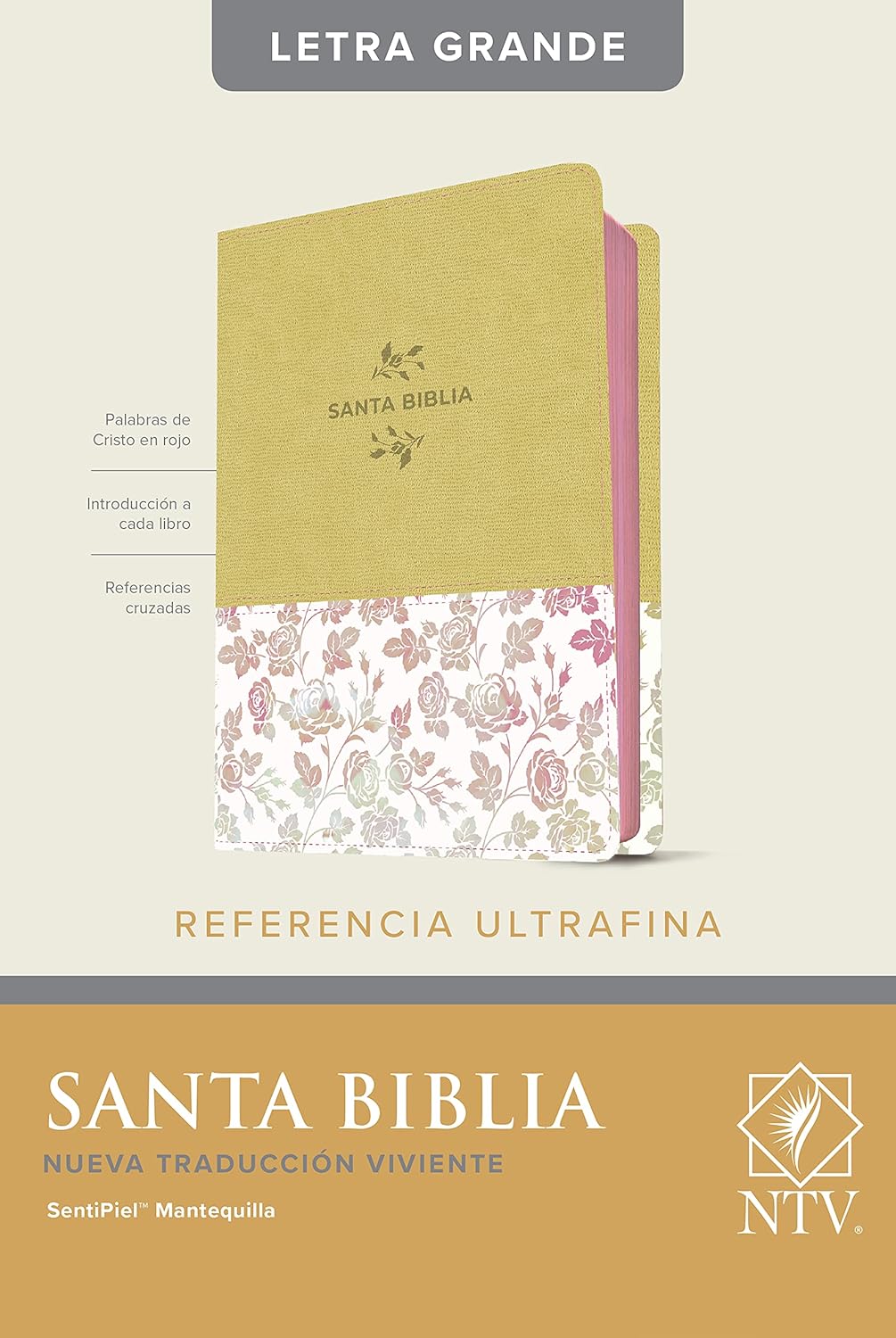 Santa Biblia NTV, Edición de referencia ultrafina, letra grande (SentiPiel, Mantequilla, Letra Roja)