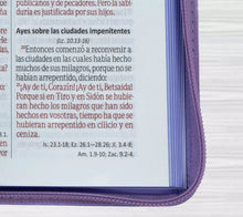 Load image into Gallery viewer, Biblia Reina Valera 1960 Lila en Tamaño y Letra Mediana con Cremallera
