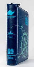 Load image into Gallery viewer, Biblia Reina Valera 1960 Azul Brújula en Tamaño y Letra Pequeña con Cremallera
