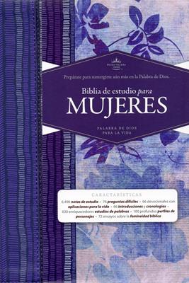 Biblia de estudio para mujeres RV60 - Tela azul floreado