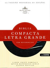 Load image into Gallery viewer, Biblia Compacta Letra Grande negra RVR60 con cierre
