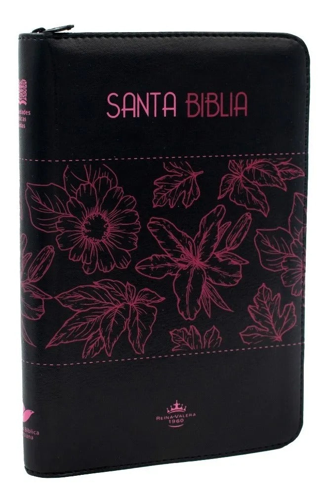 Biblia RVR60 letra grande con cierre - Canto fucsia