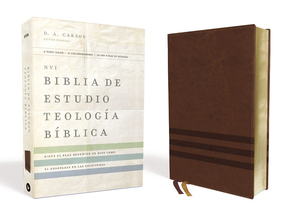 Biblia de estudio Teología Bíblica NVI  - Símil piel Café