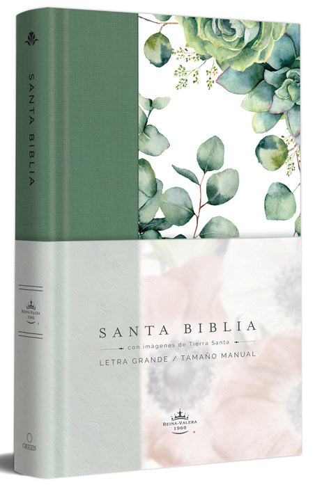 Biblia RVR60 Letra Grande Flores Verde