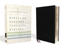 Load image into Gallery viewer, Biblia de estudio Teología Bíblica NVI - Piel reciclada negra
