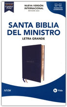 Load image into Gallery viewer, Biblia del Ministro NVI Letra grande - Símil piel azul marino
