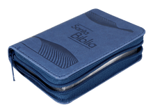 Cargar imagen en el visor de la galería, Biblia Minibolsillo Flexible Azul con cierre
