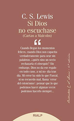 Si Dios no escuchase (Cartas a Malcolm) | C.S. Lewis | Editorial Rialp